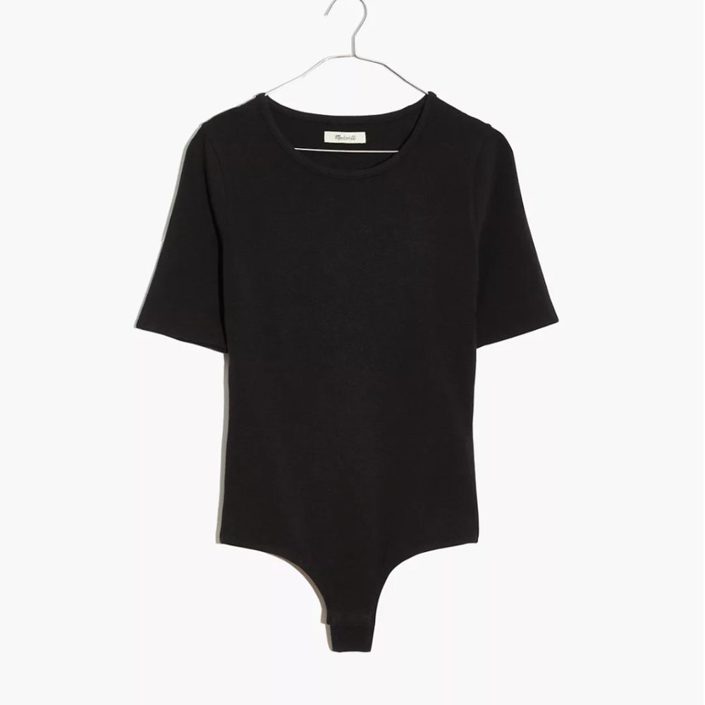 Madewell Crewneck Short-Sleeve Thong Bodysuit AD022